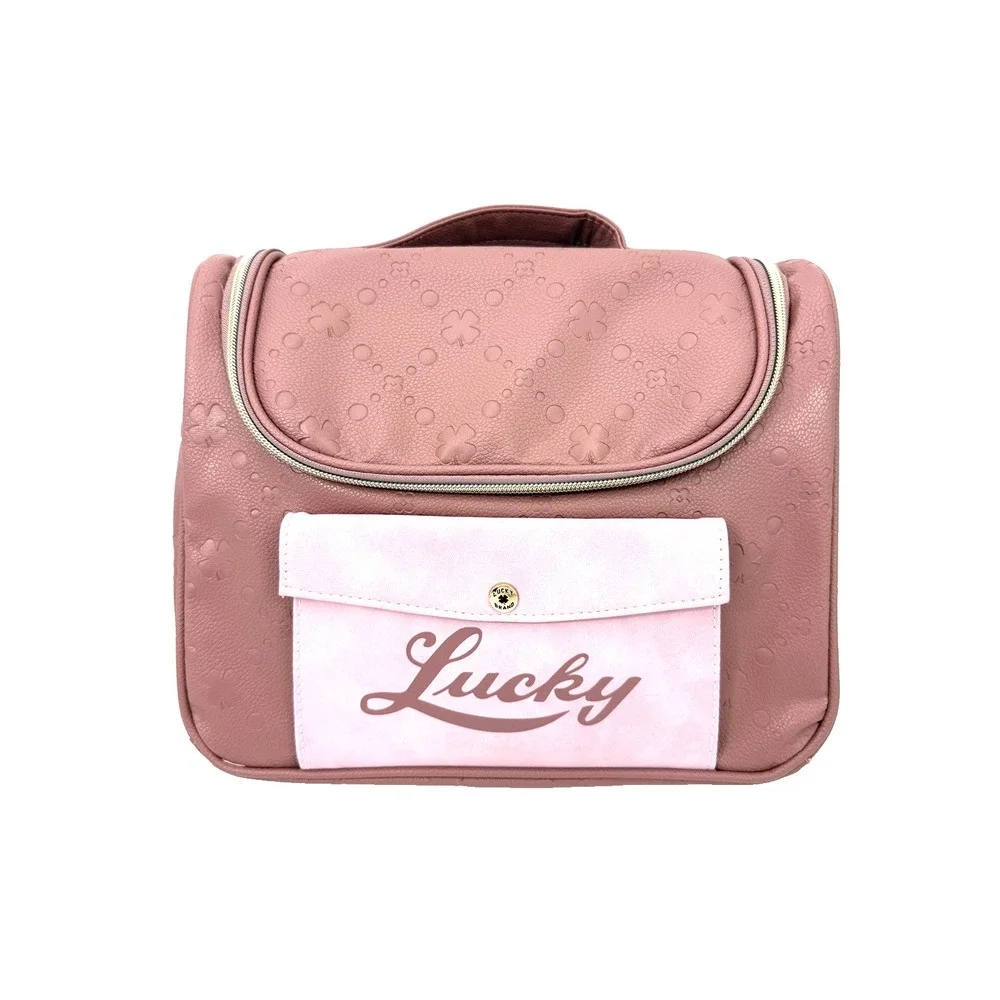 Lucky Brand Pink Makeup Travel Cosmetics Toiletry Bag 11